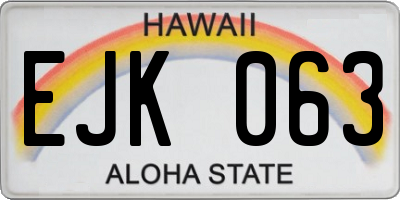 HI license plate EJK063