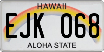 HI license plate EJK068