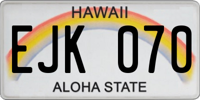 HI license plate EJK070