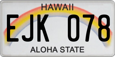 HI license plate EJK078