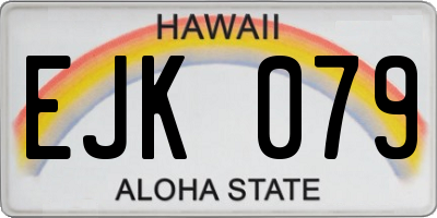 HI license plate EJK079