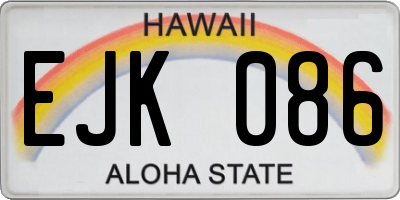 HI license plate EJK086