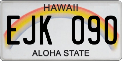 HI license plate EJK090