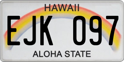 HI license plate EJK097