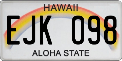 HI license plate EJK098