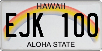 HI license plate EJK100
