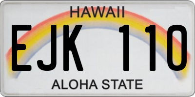 HI license plate EJK110
