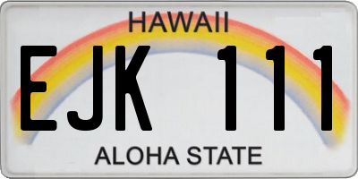 HI license plate EJK111