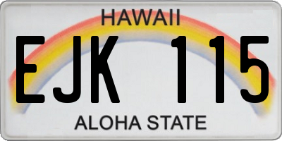 HI license plate EJK115