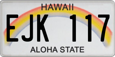 HI license plate EJK117