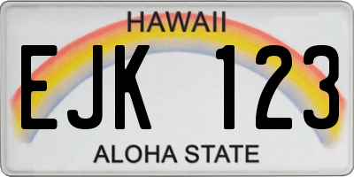 HI license plate EJK123