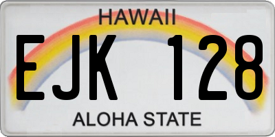 HI license plate EJK128