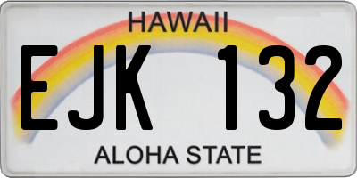 HI license plate EJK132