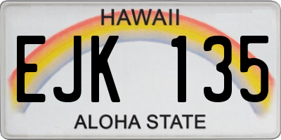 HI license plate EJK135