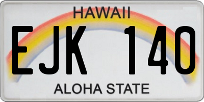 HI license plate EJK140