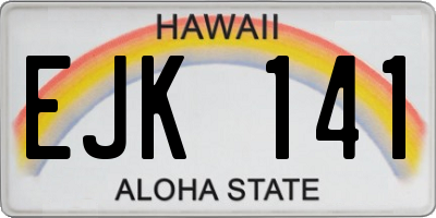 HI license plate EJK141