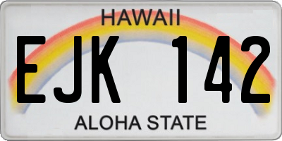 HI license plate EJK142