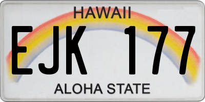 HI license plate EJK177
