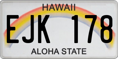 HI license plate EJK178