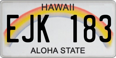 HI license plate EJK183