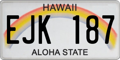 HI license plate EJK187