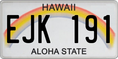 HI license plate EJK191