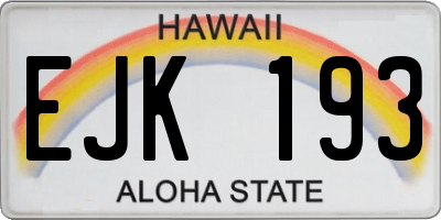 HI license plate EJK193