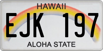 HI license plate EJK197