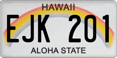 HI license plate EJK201
