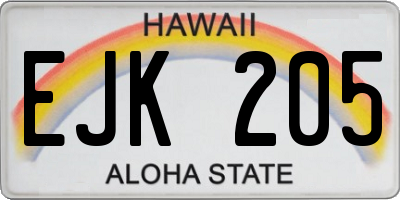 HI license plate EJK205