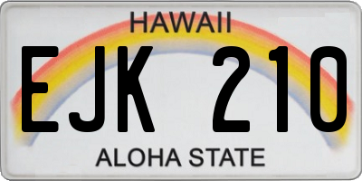 HI license plate EJK210