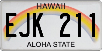 HI license plate EJK211
