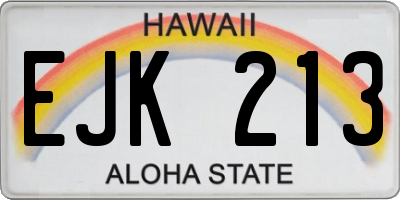 HI license plate EJK213