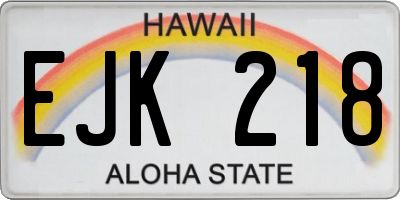 HI license plate EJK218