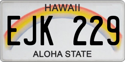 HI license plate EJK229