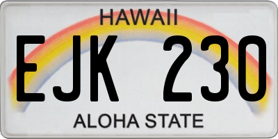 HI license plate EJK230