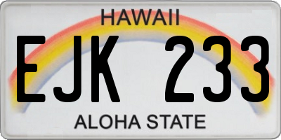HI license plate EJK233