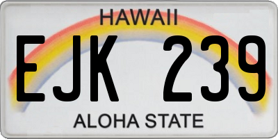 HI license plate EJK239