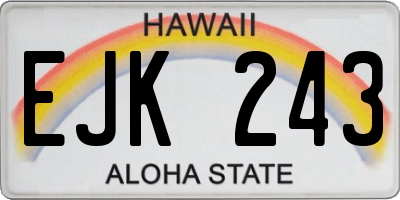 HI license plate EJK243