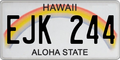HI license plate EJK244