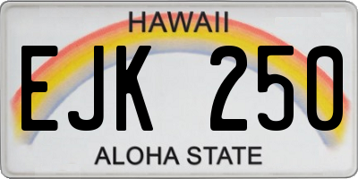 HI license plate EJK250