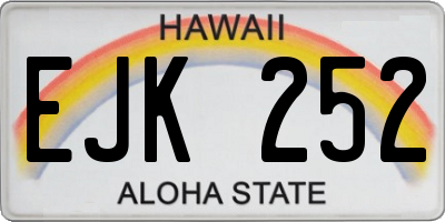 HI license plate EJK252