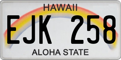 HI license plate EJK258