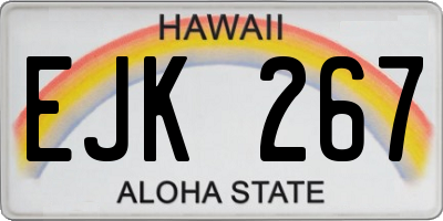 HI license plate EJK267