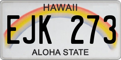 HI license plate EJK273
