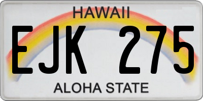 HI license plate EJK275