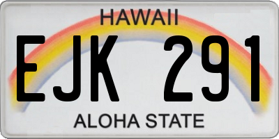 HI license plate EJK291
