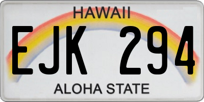 HI license plate EJK294