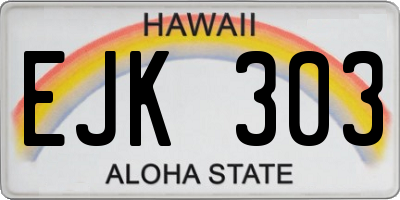 HI license plate EJK303