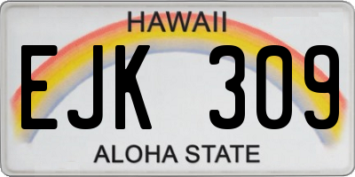 HI license plate EJK309